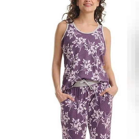 Floral Purple Pajama Set - Picture 1 of 9
